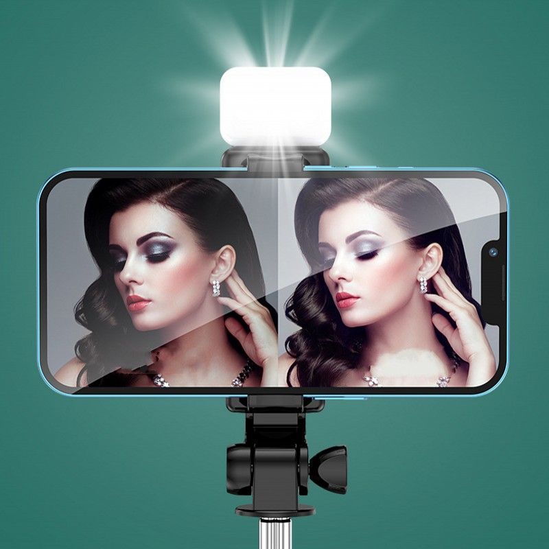 Selfie Stick Wireless Bluetooth Monopod Shutter Tripod with Fill Light Remote Portable Selfie Sticks