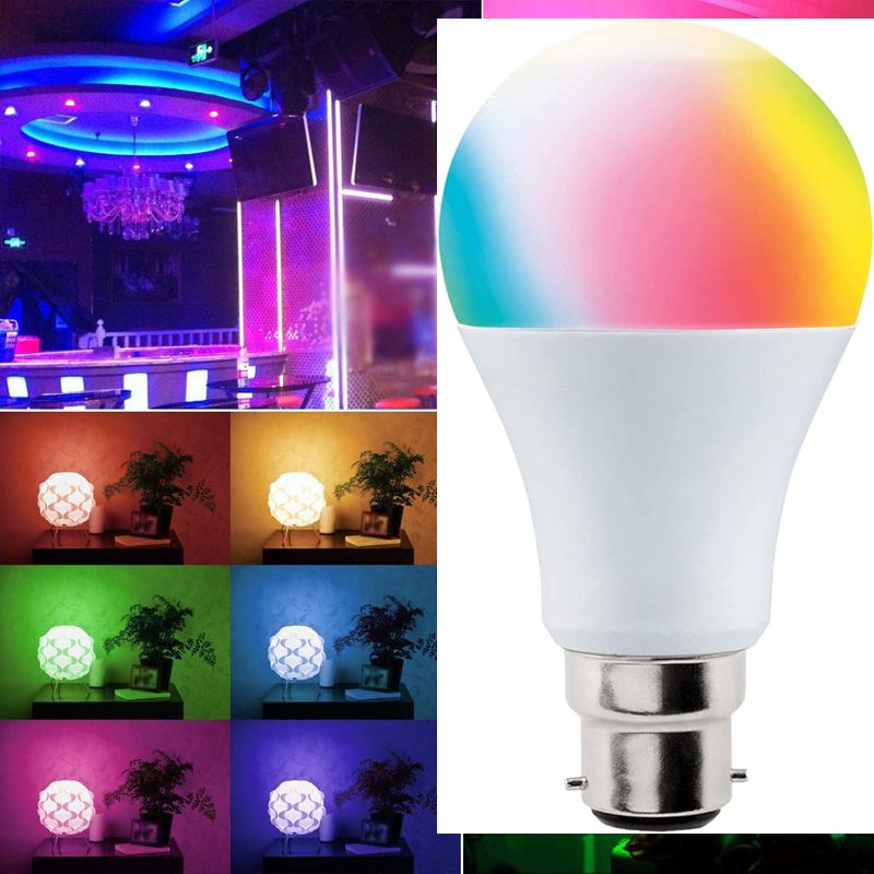 10W  B22 RGB LED Light Bulb Color Changing and White Dimmable with Remote Control Lighting