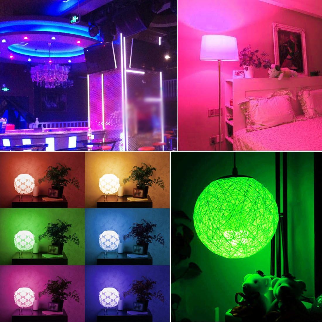 10W  B22 RGB LED Light Bulb Color Changing and White Dimmable with Remote Control Lighting