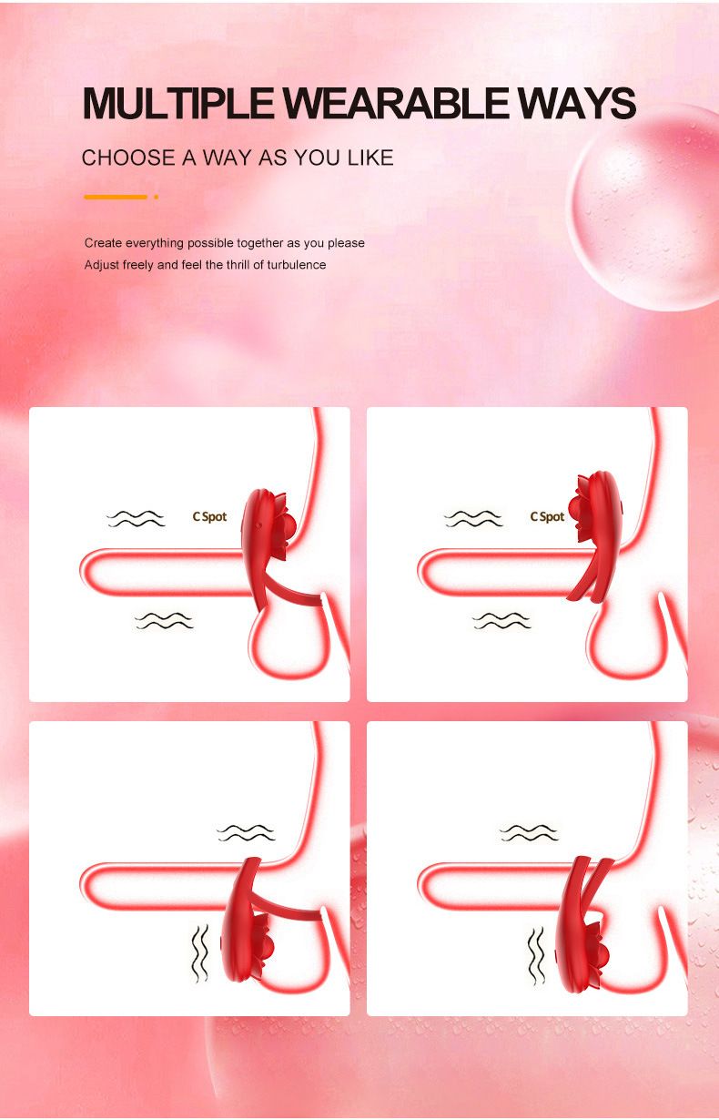 Vibrating Cock Ring Adult Sex Toys,Penis Ring Couples Sex Toys,Rose Adult Sex Toys for Men 10 Vibration Modes with App Remote Control Vibrator,Male Sex Toy with Rose Clitoral Stimulator