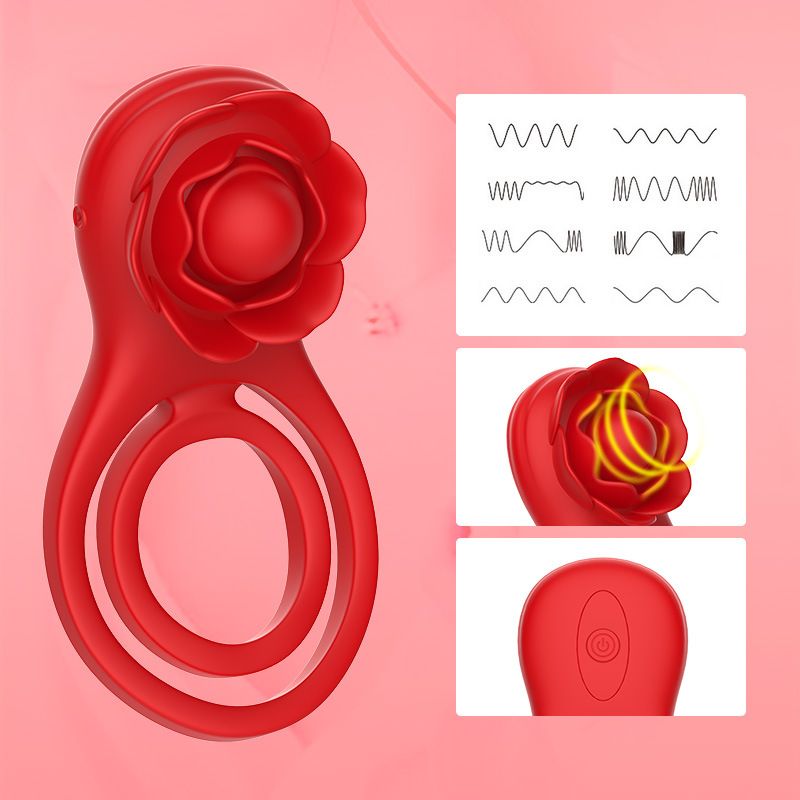 Vibrating Cock Ring Adult Sex Toys,Penis Ring Couples Sex Toys,Rose Adult Sex Toys for Men 10 Vibration Modes with App Remote Control Vibrator,Male Sex Toy with Rose Clitoral Stimulator
