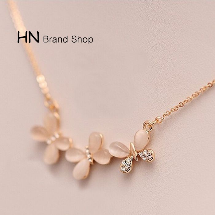 HN Brand-1Pcs/Set New Beautiful Fashion Opal butterfly short necklace For Women Jewellery Gift