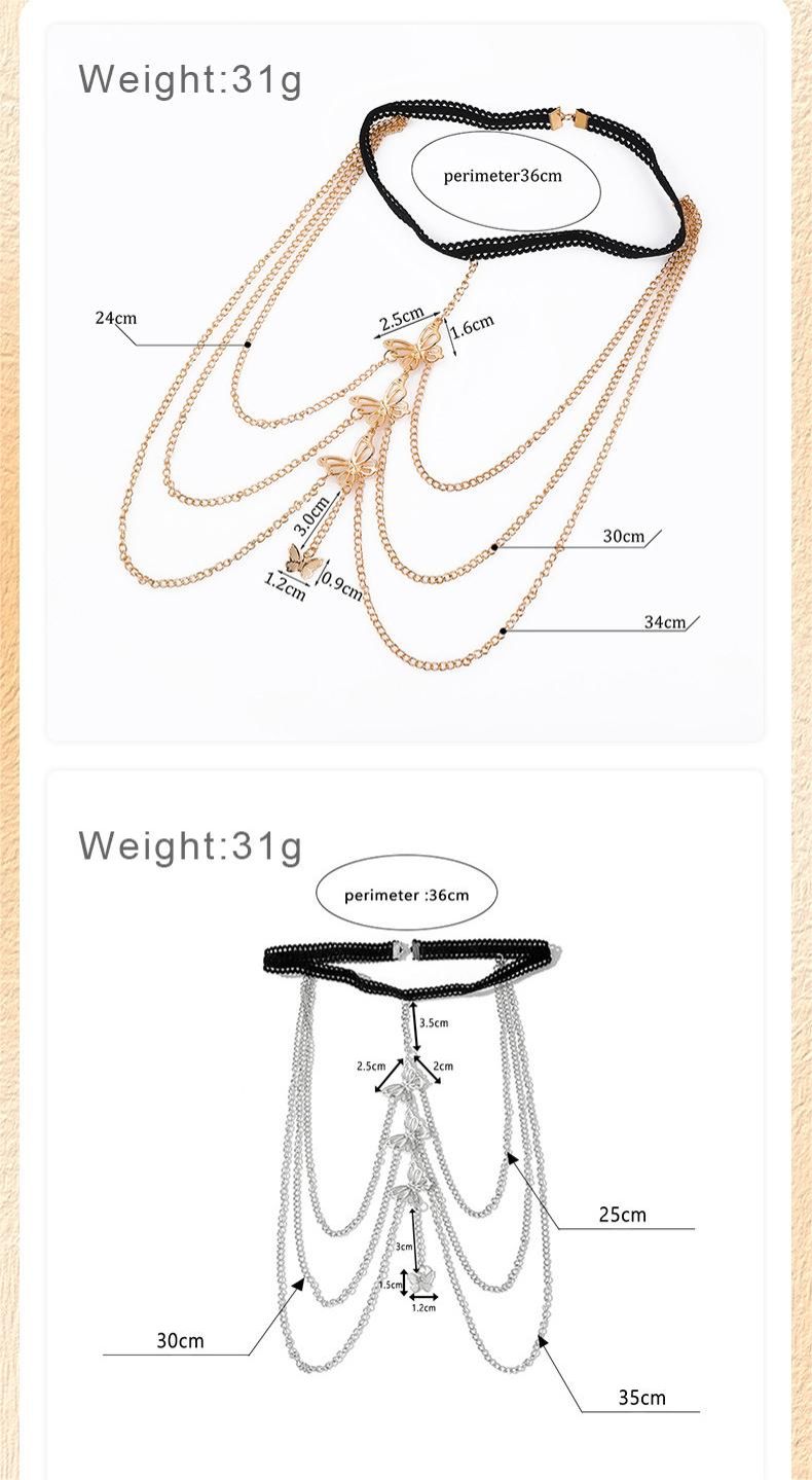 Fashion Exaggerated sexy lace stretch rope butterfly spider beetle animal leg chain