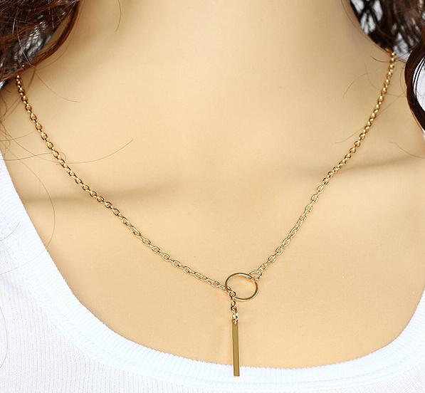 HN Brand-1 pcs  New Beautiful  Women Jewellery Gift Simple simple chain metal ring short necklace choker