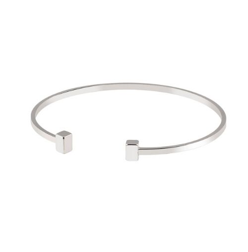 Europe and the United States fashion simple niche design bracelet copper cast geometric square open gold and silver two color bracelet woman