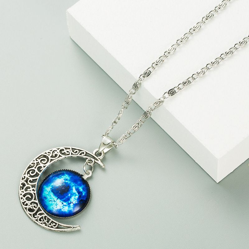 Fashion moon Galaxy star jewel necklace Europe and America hip hop sweater chain jewelry for men and women