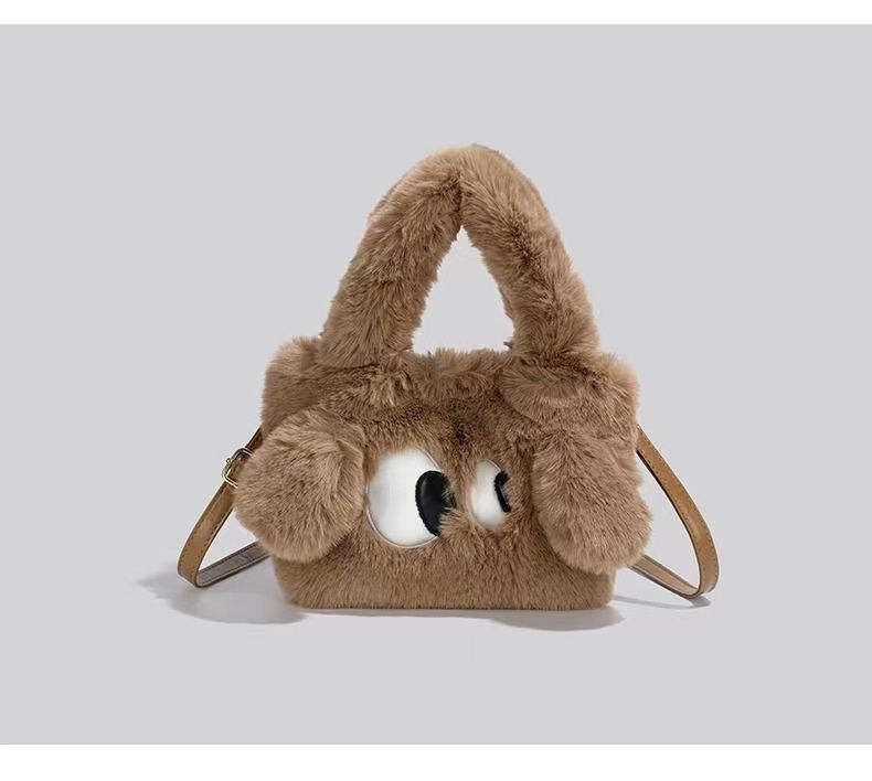 Trendy Designer Cute Tote Faux Fur Shoulder Crossbody Bags for Women Handbags and Purses  New Fashion Ladies Messenger Bags  Clutch Purse Kawaii Bag