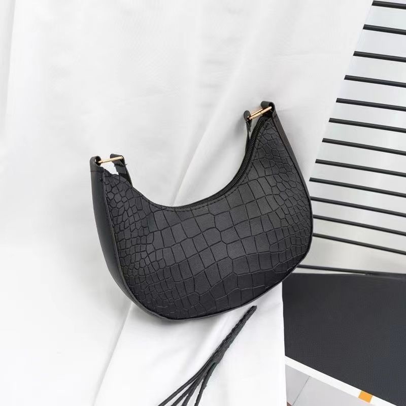 Fashion Crescent Bags Shoulder Bag Versatile Felt Cloth Armpit Bags Solid Color Bag for Girl Women Handbags Portable Travel Bag Felt Underarm Bag