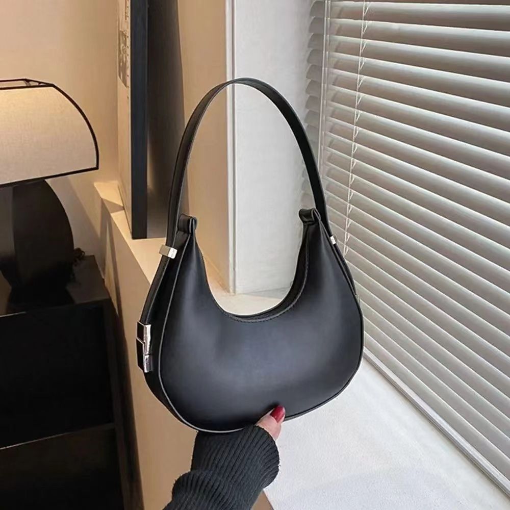 Fashion PU Leather Underarm Bags Women Clutch Handbags Single Shoulder Bag Ladies Trendy Simple Hobos Bag Female Totes