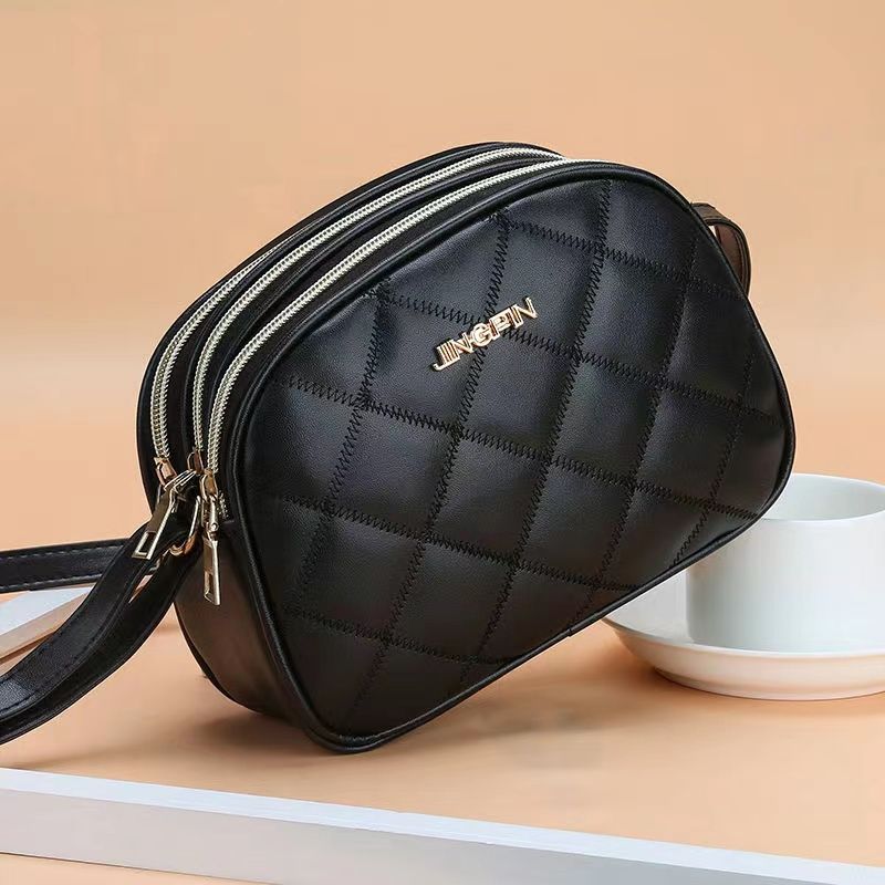 Fashion Handbags for Women Crossbody Shoulder Bag Plaid PU Leather Multi Zipper Small Messenger Bags Purse