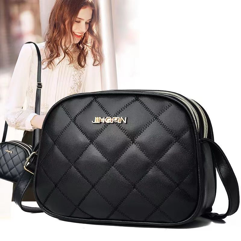 Fashion Handbags for Women Crossbody Shoulder Bag Plaid PU Leather Multi Zipper Small Messenger Bags Purse