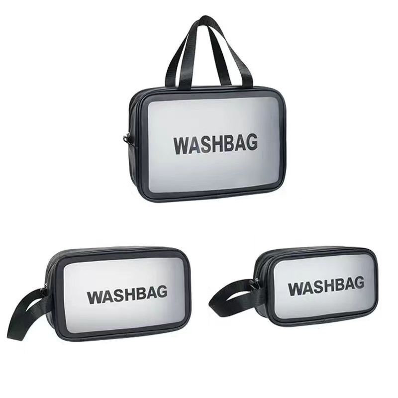 Portable makeup bag Large capacity portable travel storage toiletry bag Waterproof transparent cosmetics storage bag 3Pcs/Set