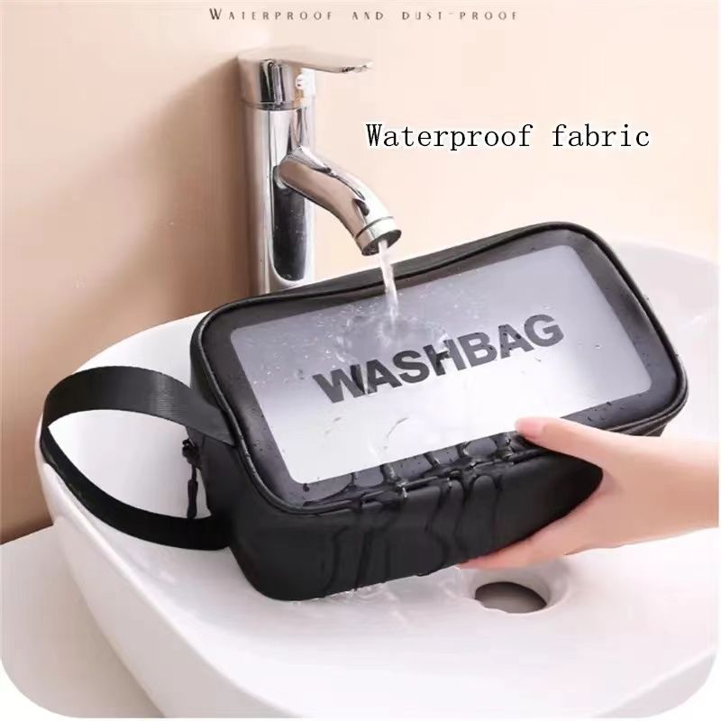 Portable makeup bag Large capacity portable travel storage toiletry bag Waterproof transparent cosmetics storage bag 3Pcs/Set