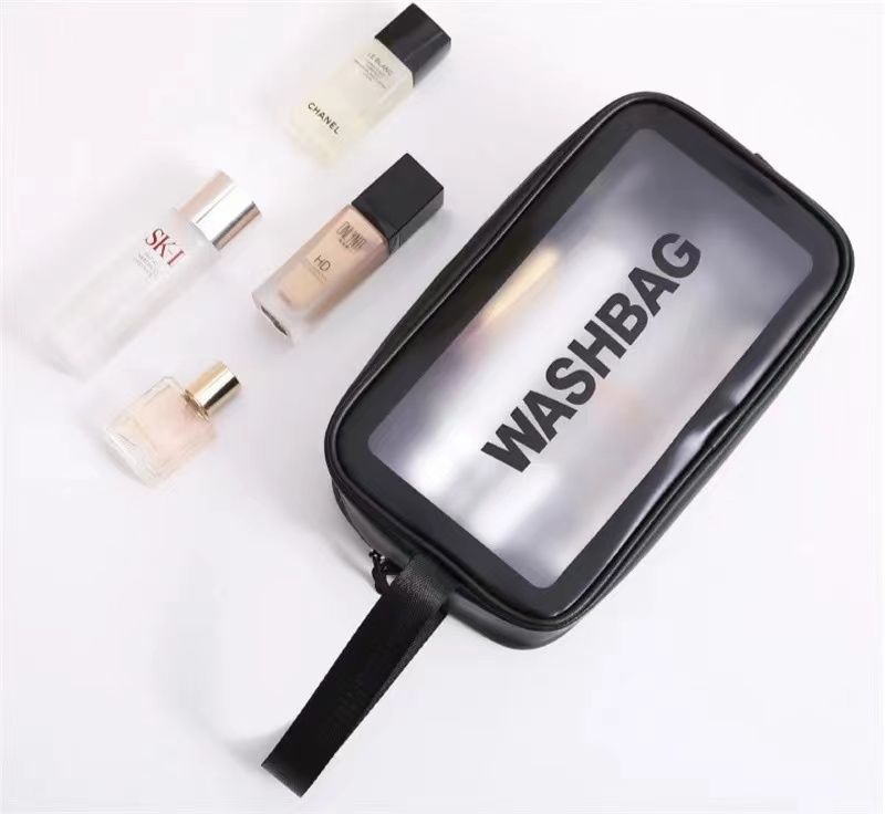 Portable makeup bag Large capacity portable travel storage toiletry bag Waterproof transparent cosmetics storage bag 3Pcs/Set