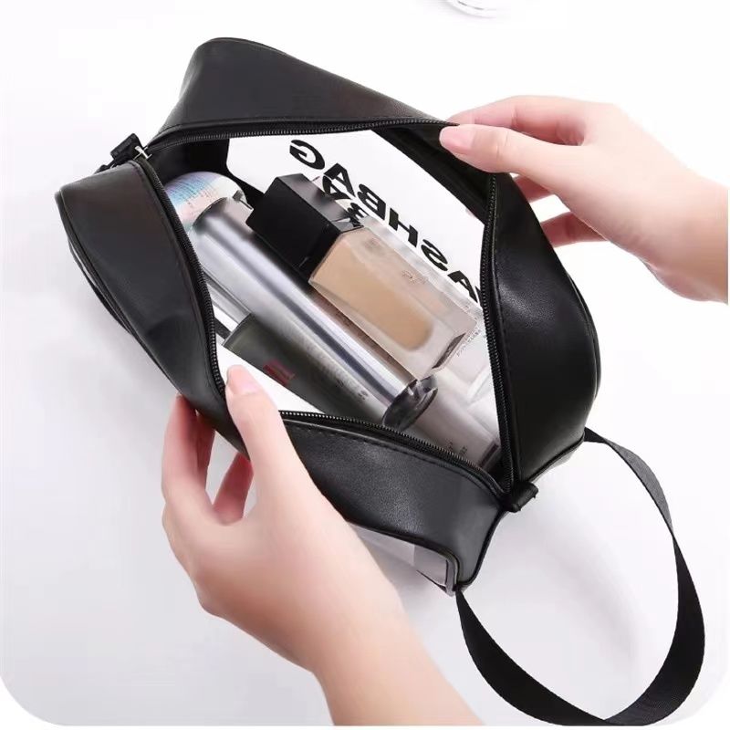 Portable makeup bag Large capacity portable travel storage toiletry bag Waterproof transparent cosmetics storage bag 3Pcs/Set