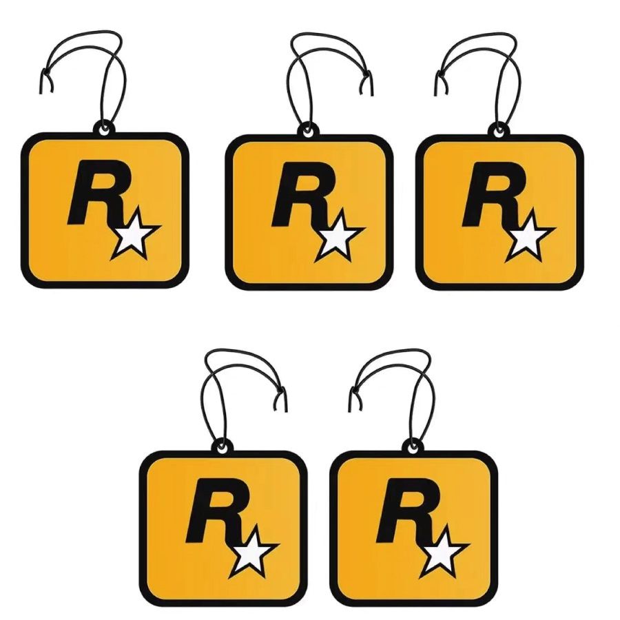 Car Fragrance R Star Pendant Air Freshener Car Rear View Hanging Long-Lasting Aromatherapy Fragrance Tablets Car Deodorization