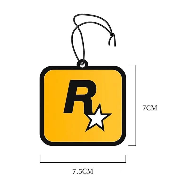 Car Fragrance R Star Pendant Air Freshener Car Rear View Hanging Long-Lasting Aromatherapy Fragrance Tablets Car Deodorization