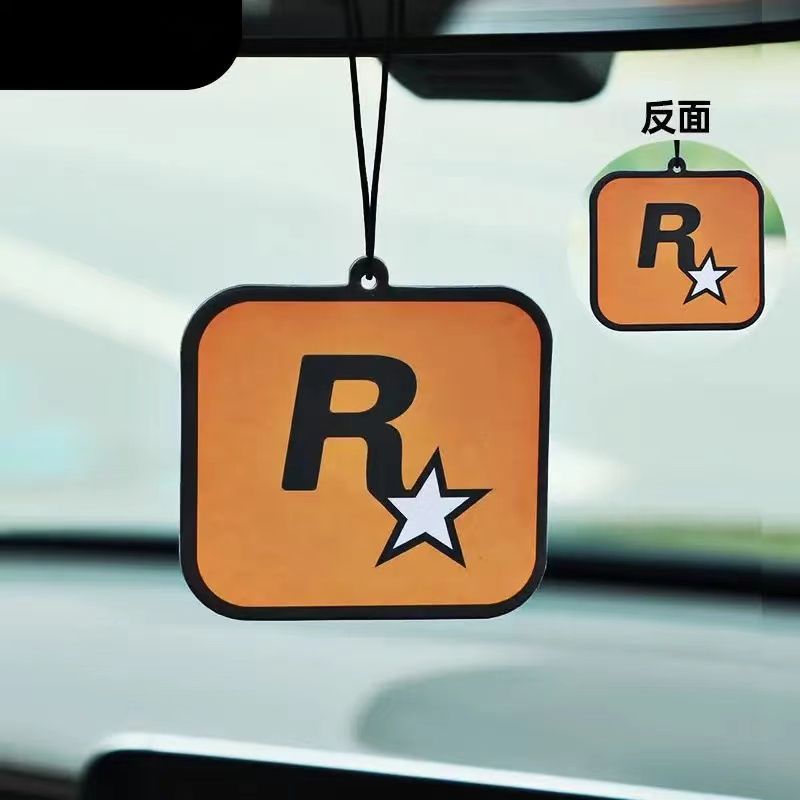 Car Fragrance R Star Pendant Air Freshener Car Rear View Hanging Long-Lasting Aromatherapy Fragrance Tablets Car Deodorization
