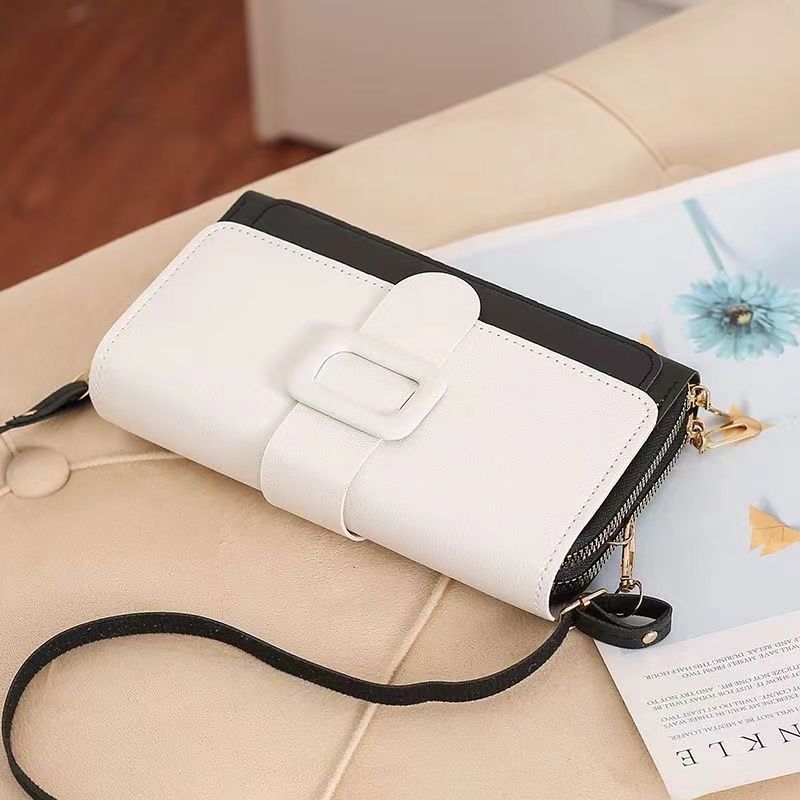 Fashionable Color Blocking Single Shoulder Crossbody Bag Mobile Phone Bag Cover Sty Ladies Wallet Women's Small Square Bag Large Capacity Shoulder Bag Fashion PU Leather Coin Purse Handbag