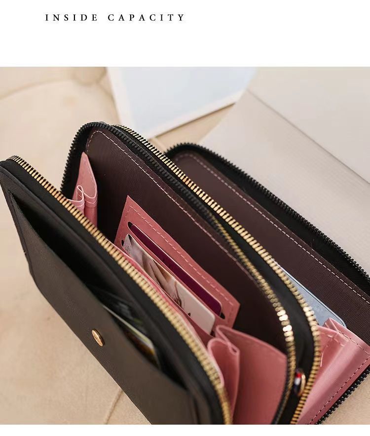 Fashionable Color Blocking Single Shoulder Crossbody Bag Mobile Phone Bag Cover Sty Ladies Wallet Women's Small Square Bag Large Capacity Shoulder Bag Fashion PU Leather Coin Purse Handbag