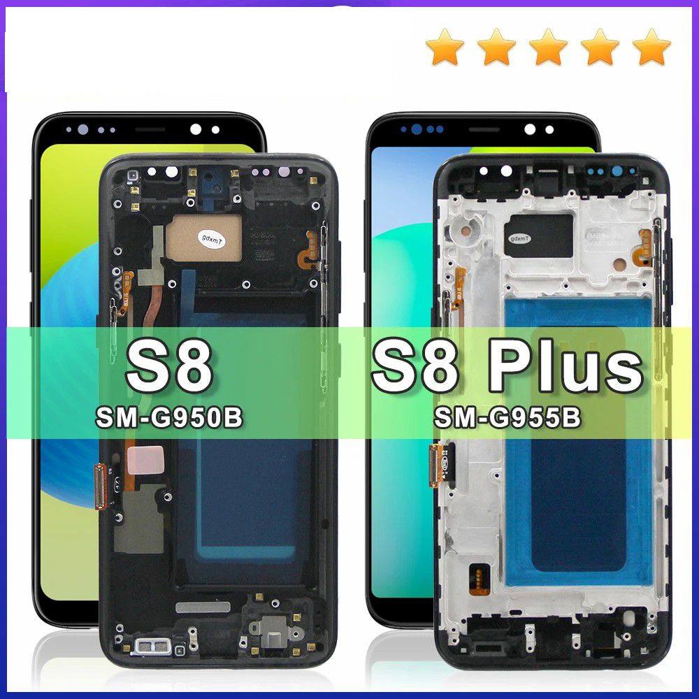 LCD With Frame for SAMSUNG S8 G950 G950F Display S8 Plus G955 G955F LCD Touch Screen Digitizer Replacement