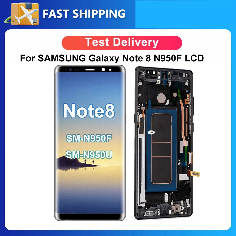 For Samsung 6.3''For Note8 N950F N950U N950W N950FD LCD Display Touch Screen Digitizer Assembly Replacement with Frame