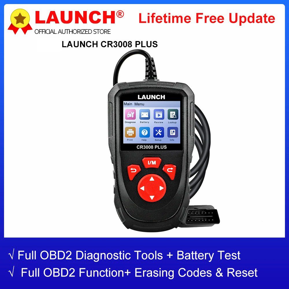 LAUNCH X431 CR3008 PLUS Full OBD2 Diagnostic Tools Car OBD OBD2 Automotive Scanner Check Engine Battery Free Update Online