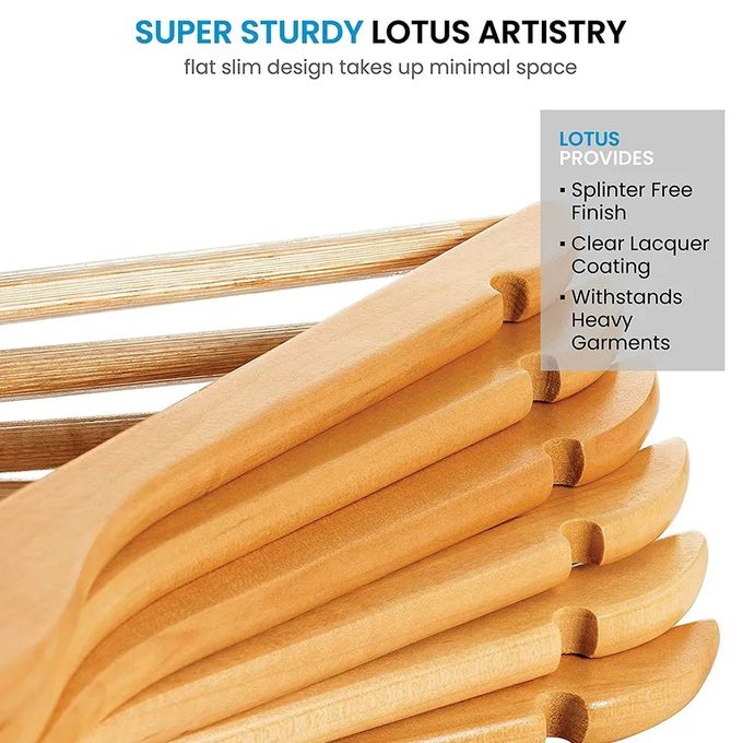 Smooth wrinkle free Ba,boo wooden clothe hangers