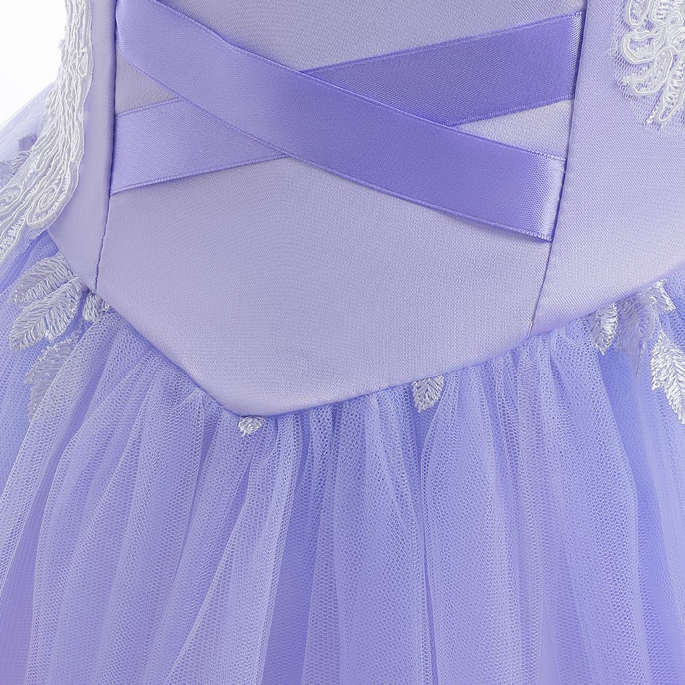 Girls' Long Lace Dress in Good Mesh Frozen Princess Sofia dress Rapunzel Cosplay Pompadour Children' Costume