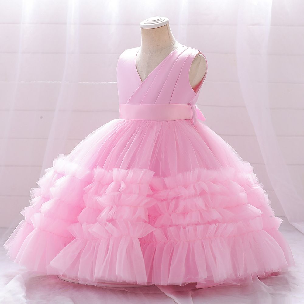 7 Year Flower Ball Gowns Kids Puffy Pageant Princess Party Wear Dresses For Girls