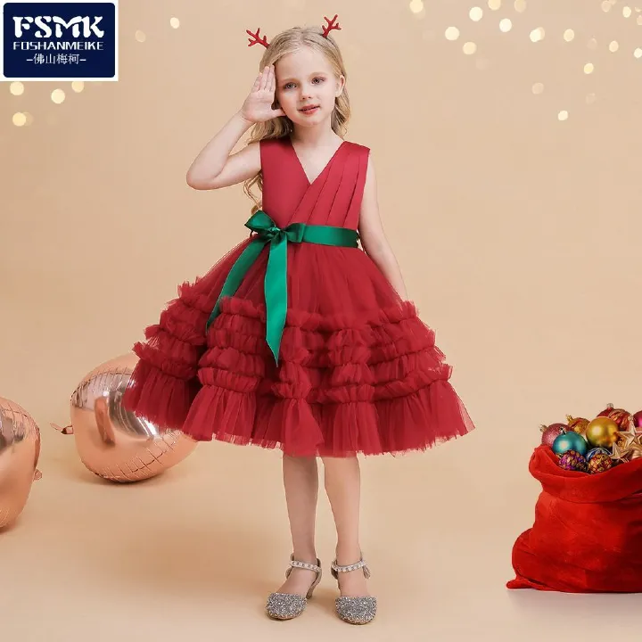 7 Year Flower Ball Gowns Kids Puffy Pageant Princess Party Wear Dresses For Girls