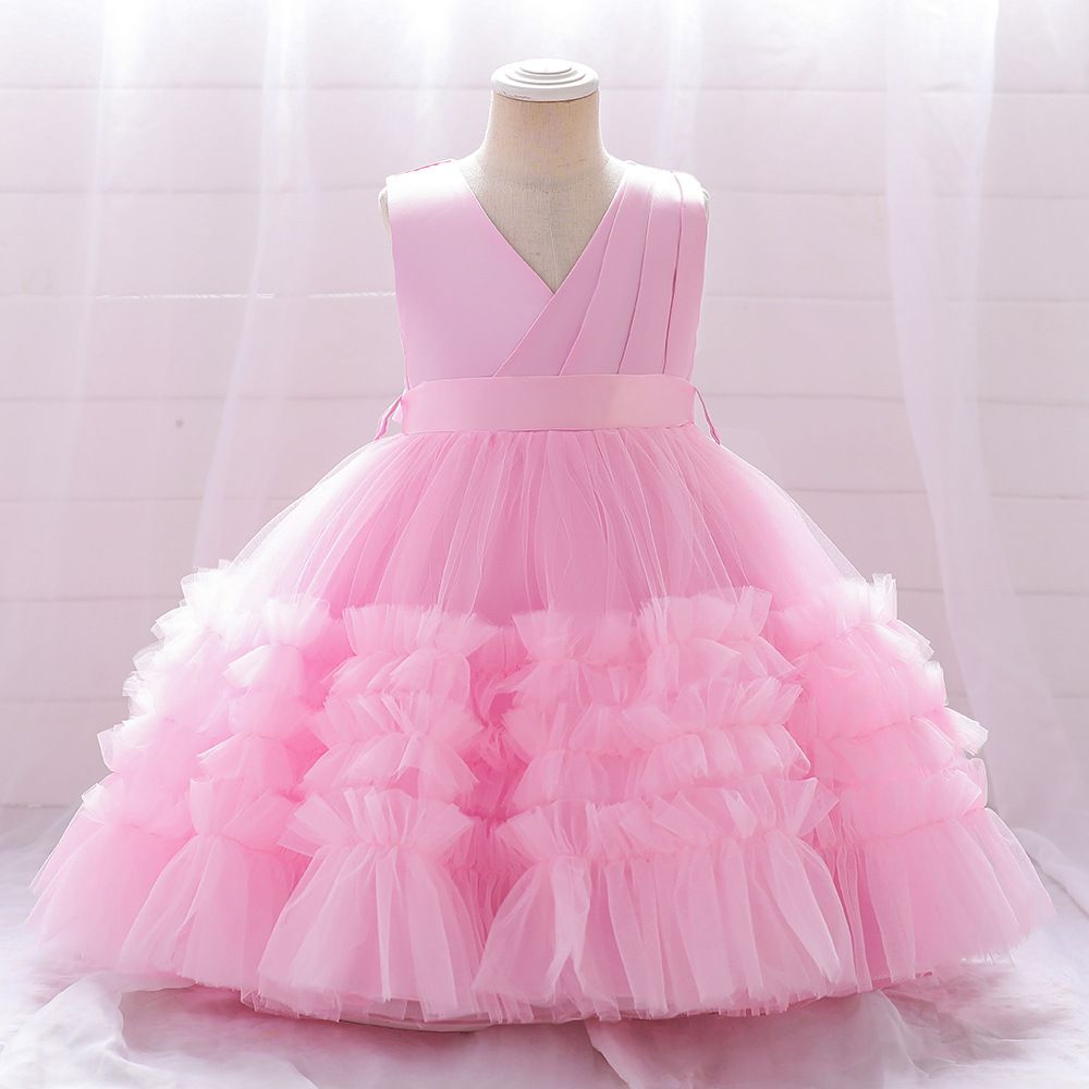 7 Year Flower Ball Gowns Kids Puffy Pageant Princess Party Wear Dresses For Girls