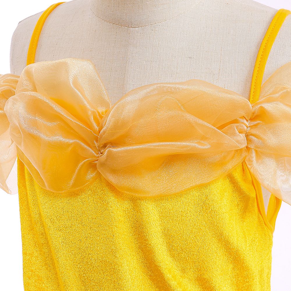 MQATZ hot sale yellow princess girl dress puffy bell Beauty and the Beast cosplay baby dress SMR045
