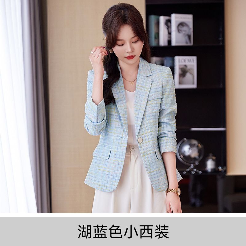 British Casual Plaid Suit Elegant Spring & Autumn Celebrity Style Blazer for women