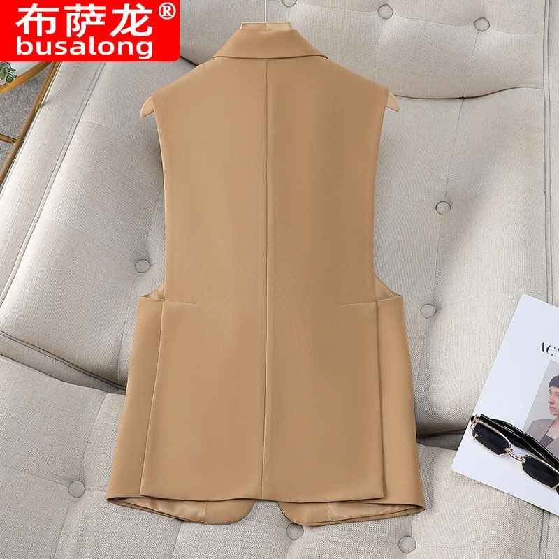 Office Suit Coat Vest New Fashion Women Lady Elegant Waistcoat Vest Korean Sleeveless Jacket Solid Color One Button Waistcoat