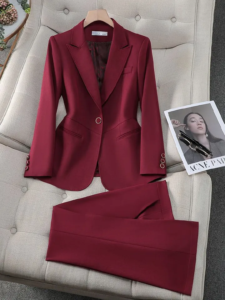 High quality fashion women's sports jacket business Tailcoat women's formal Blazer and trousers two-piece suit