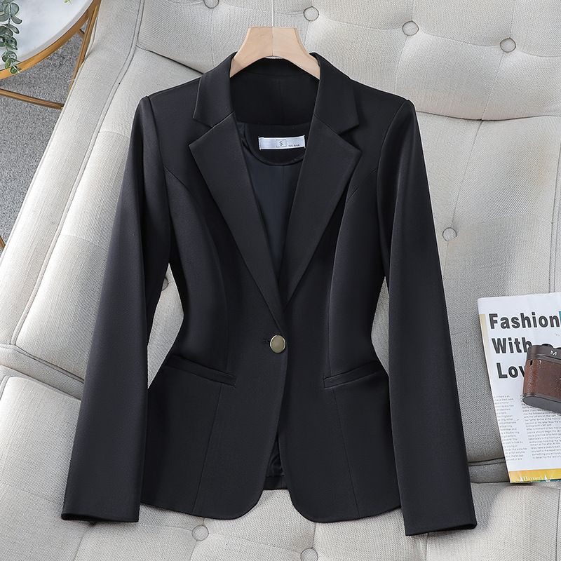 Wholesale Fashion Spring Autumn Ladies Blazer Suit Elegant Solid Color Lapel Collar Slim Fit Jackets Office Blazer For Women