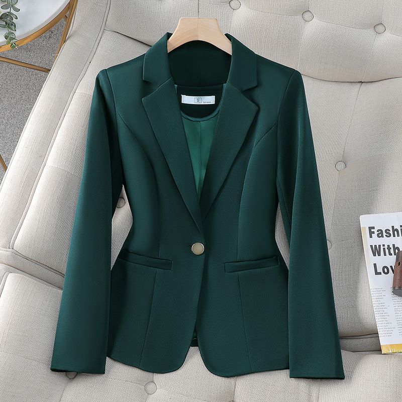 Wholesale Fashion Spring Autumn Ladies Blazer Suit Elegant Solid Color Lapel Collar Slim Fit Jackets Office Blazer For Women