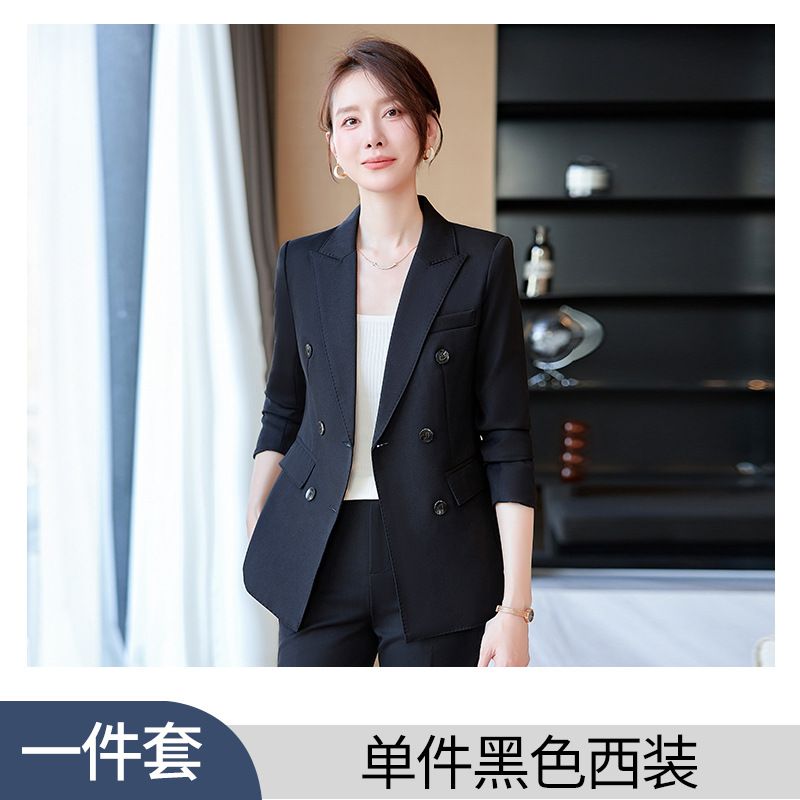 Professional elegant suit jacket, oversized pants set, women's office formal uniform, business white-collar work uniform