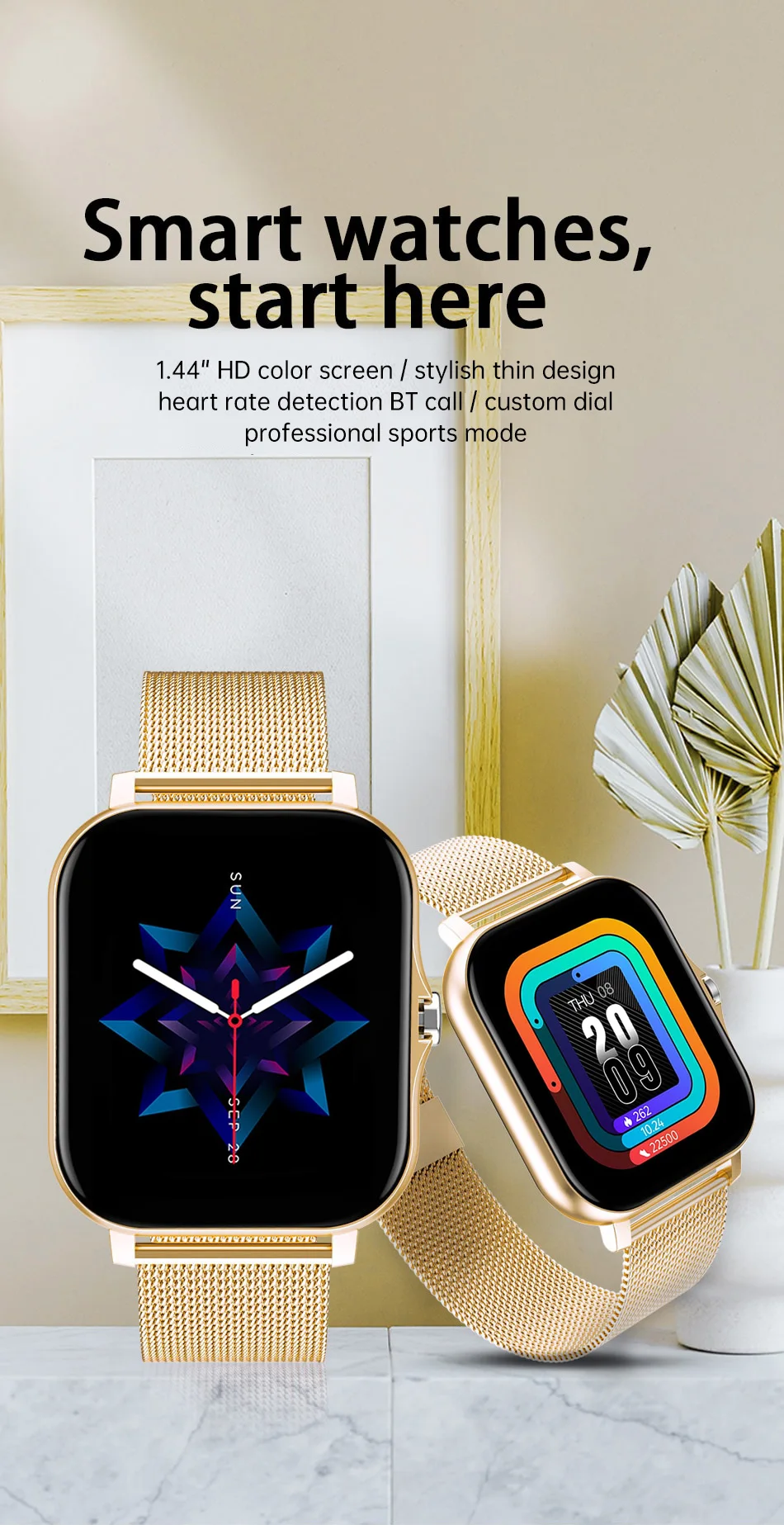 Smart Watch For Men Women Gift 1.44" Screen Full Touch Sports Fitness Watches Bluetooth Calls Digital Smartwatch Wristwatch