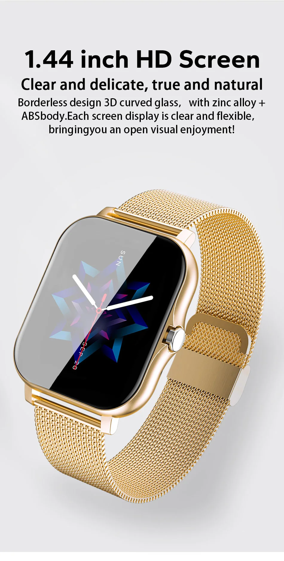 Smart Watch For Men Women Gift 1.44" Screen Full Touch Sports Fitness Watches Bluetooth Calls Digital Smartwatch Wristwatch