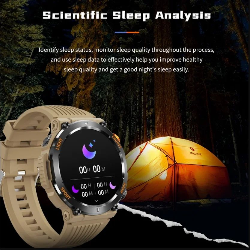 V68 Outdoor SmartWatch 1.46'' IPS Screen Compass Heart Rate Monitor Sleep Tracker Watches Multiple Sport Modes Fitness Watch