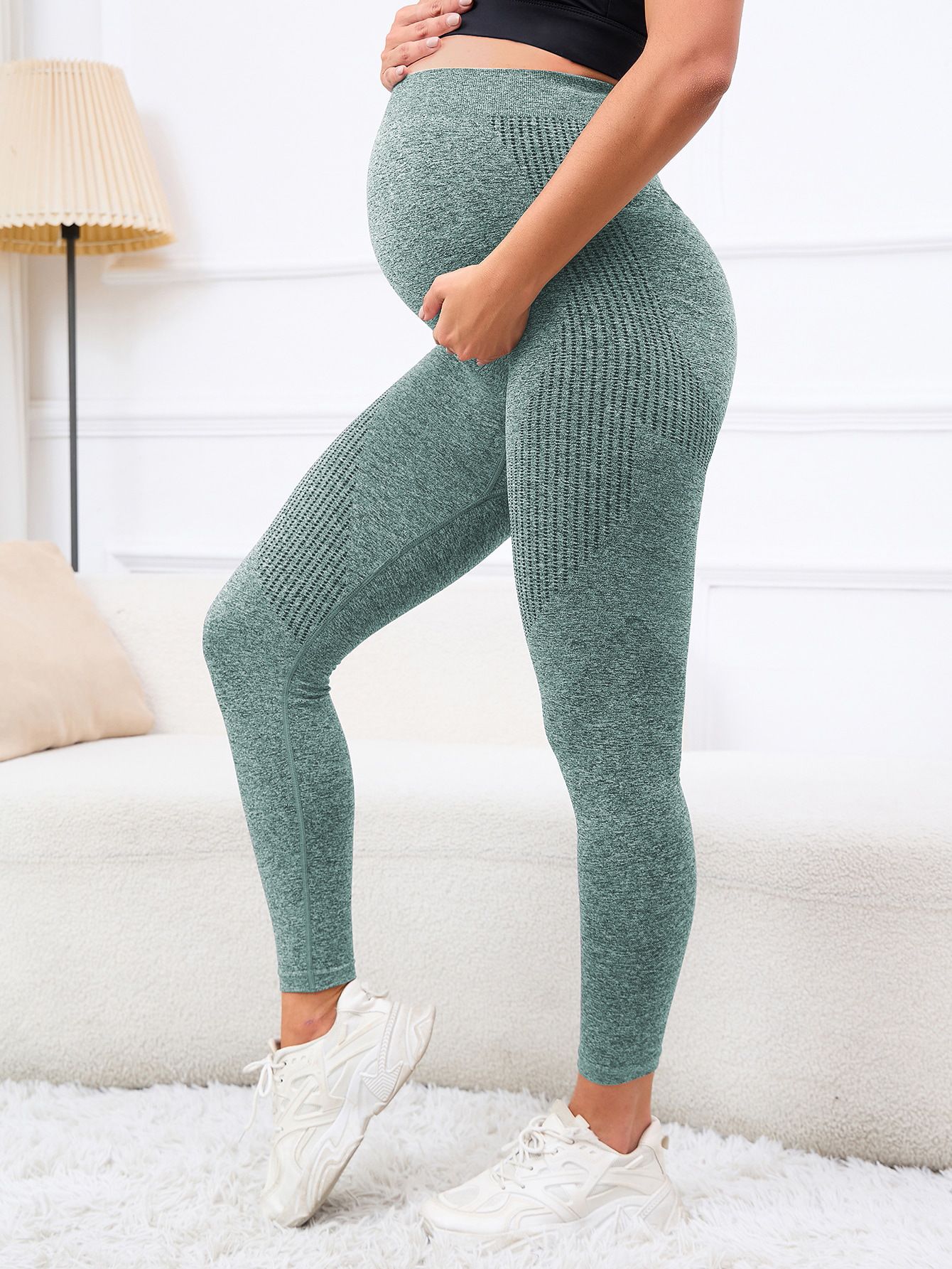 Elastic High Waist Maternity Leggings Skinny For Pregnant Women Belly Support Postpartum Leggins Body Shaper Fitness Trousers