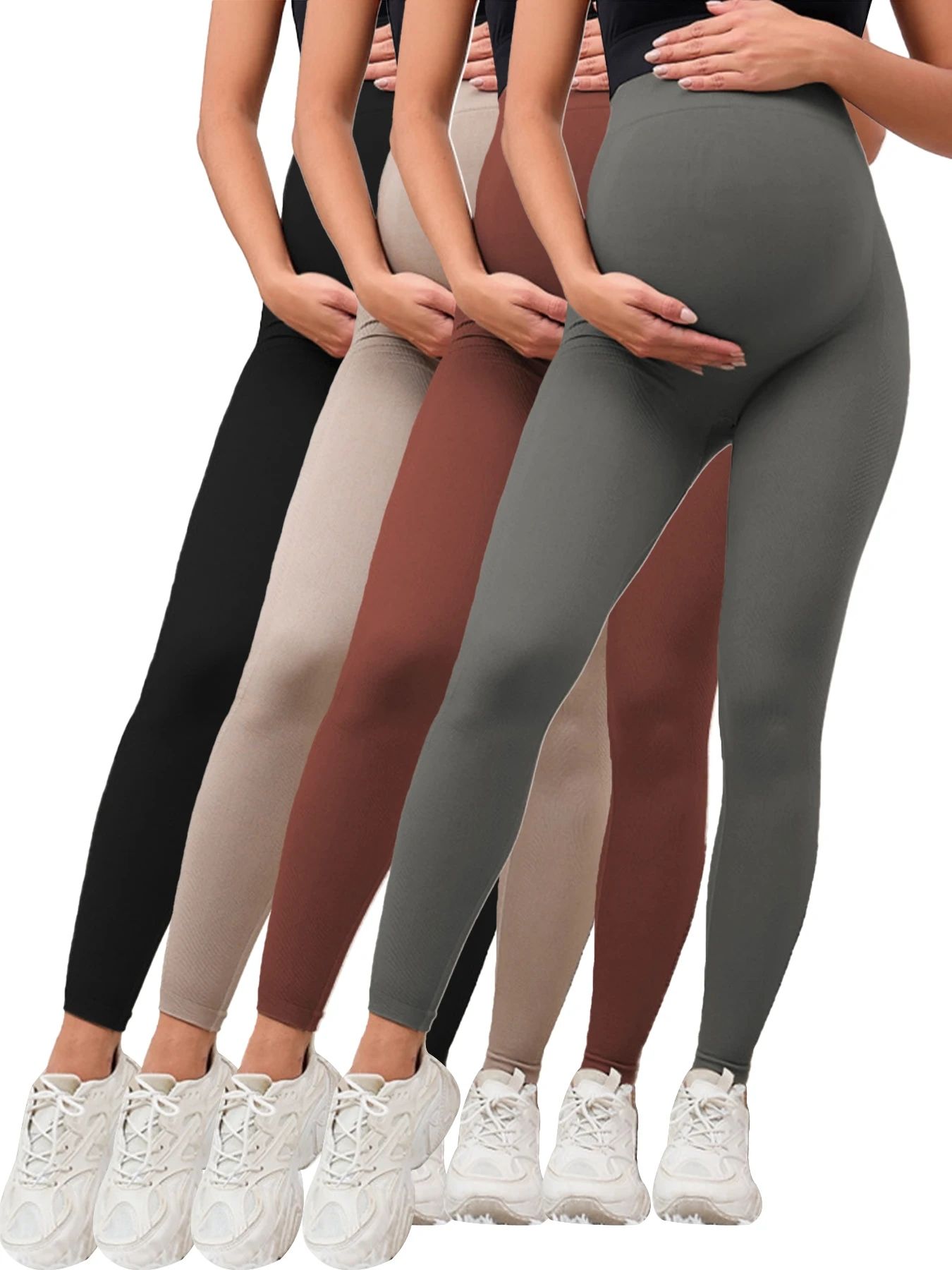 Women's Maternity Leggings Over The Belly Full Length Pregnancy Yoga Pants Active Wear Workout Leggings