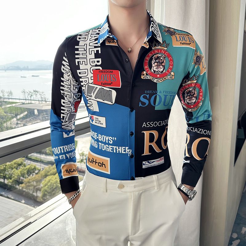 Cotton Button Down Shirts Long Sleeve Striped casual dresses Shirts For Men