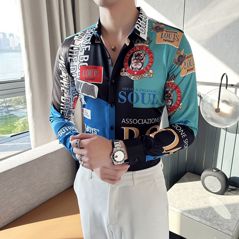 Cotton Button Down Shirts Long Sleeve Striped casual dresses Shirts For Men