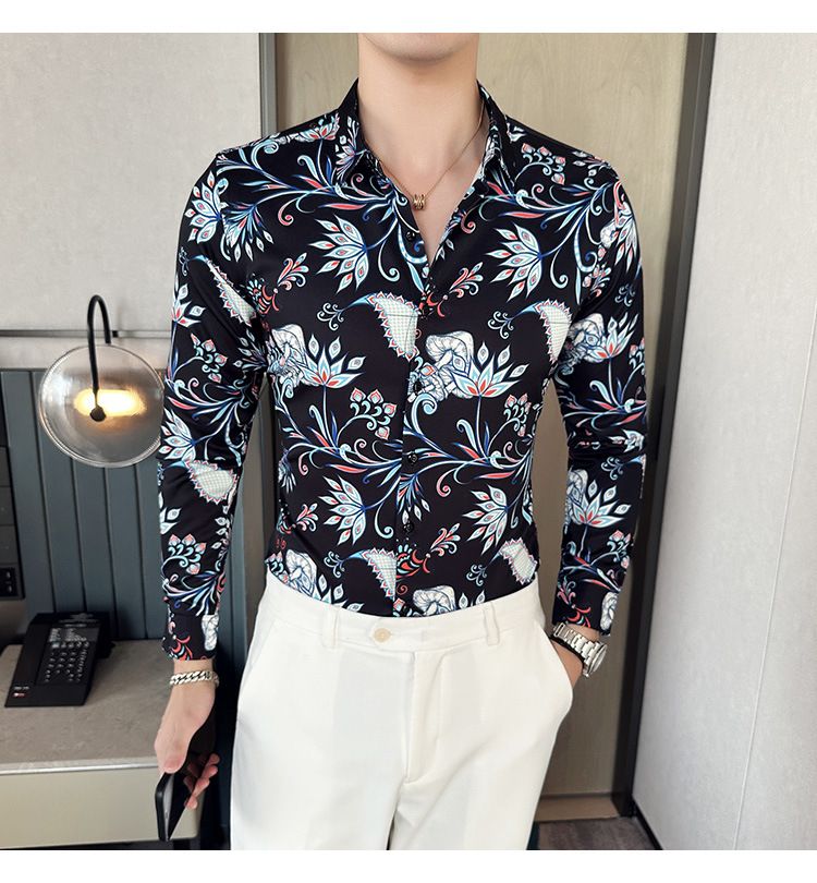 Cotton Button Down Shirts Long Sleeve Striped casual dresses Shirts For Men