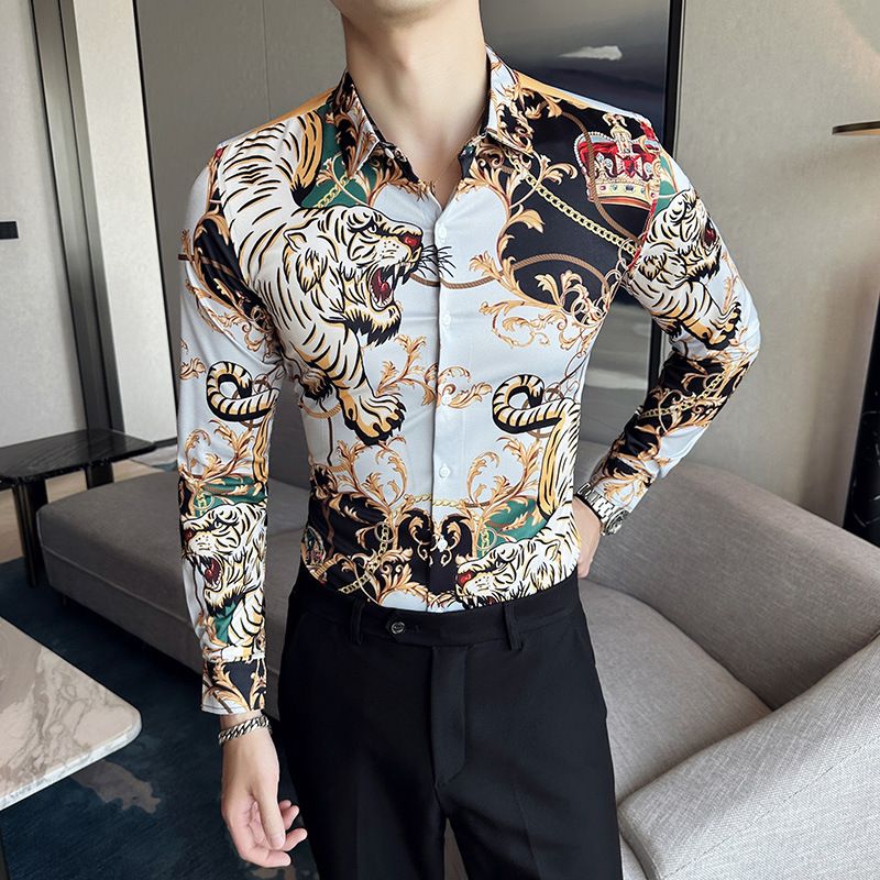Men's Shirts New Fashion Long Sleeve Shirt Plus Size Single Button Turn Down Spring Men Clothing