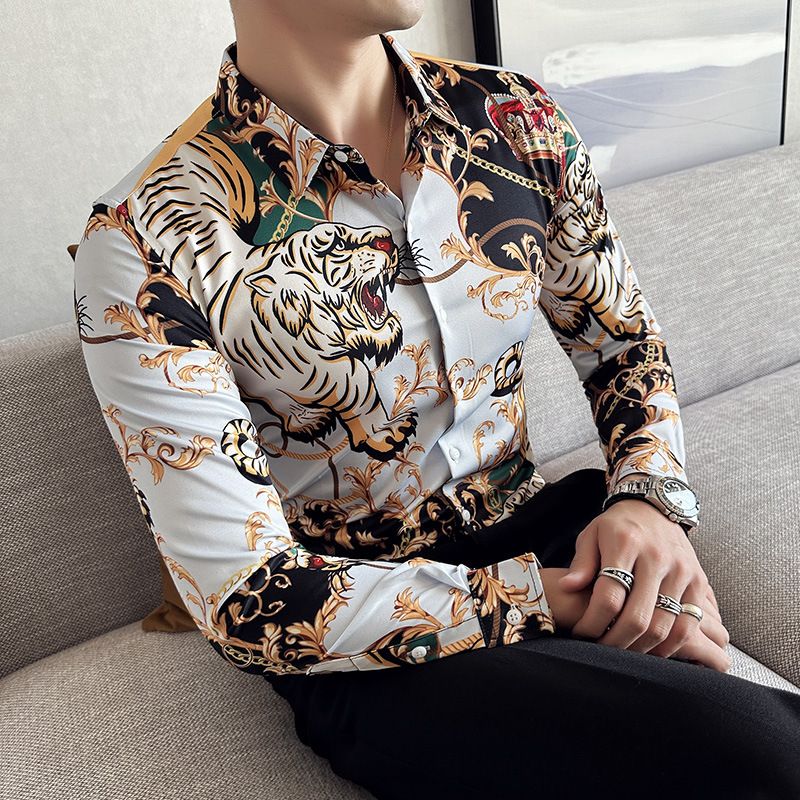 Men's Shirts New Fashion Long Sleeve Shirt Plus Size Single Button Turn Down Spring Men Clothing