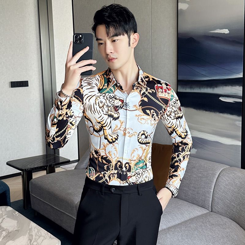 Men's Shirts New Fashion Long Sleeve Shirt Plus Size Single Button Turn Down Spring Men Clothing